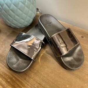 Stylish Metallic Slide Sandals